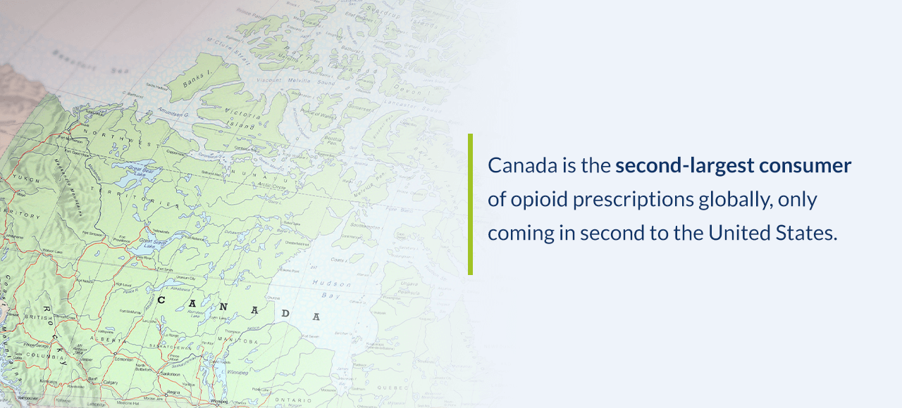 Canada is the second-largest consumer of opioid prescriptions globally, only second to the United States
