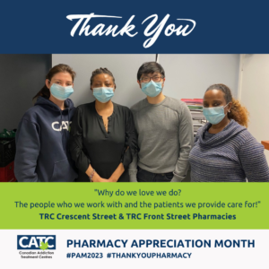 Thank you to the TRC Crescent Street and TRC Front Street pharmacy team
